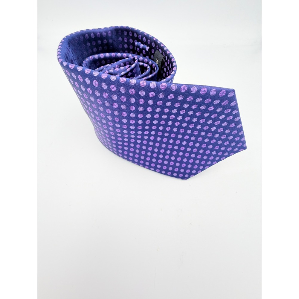 John Varvatos USA Mens Silk‎ Necktie Purple Pink Geometric Micro Dot Pattern Tie